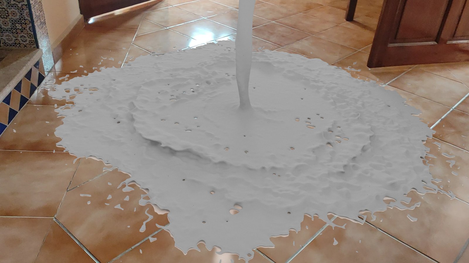 CG Liquid Simulation in Real surface refinement pass