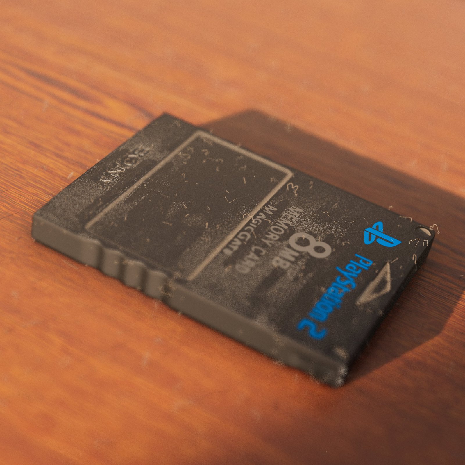 Photoreal PlayStation 2 memory card render